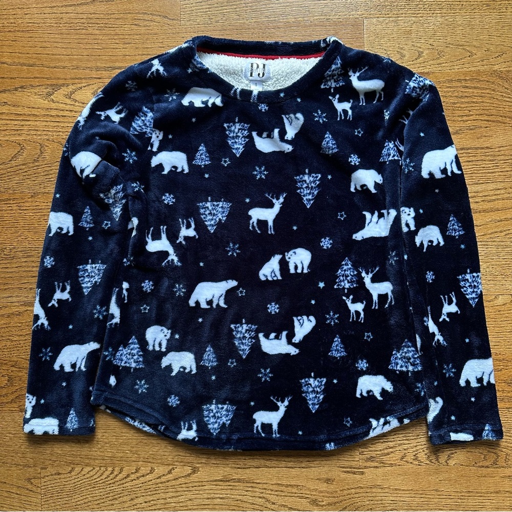 PJ Essentials Kids S long sleeve pajama top polar bear deer tree snowflake star